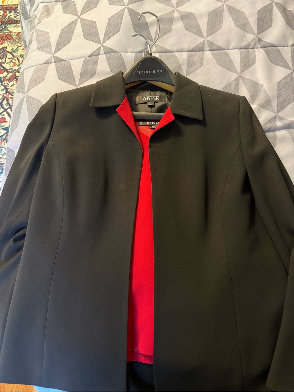 Kasper Black Blazer with Red Interior Accent